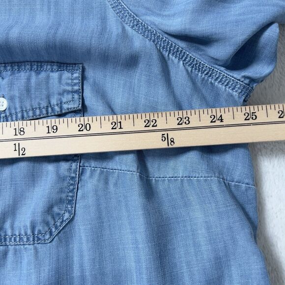 Talbots Lyocell Denim Button Up Shirt Womens Sz 2X Blue Chambray Long Sleeve - Picture 8 of 10